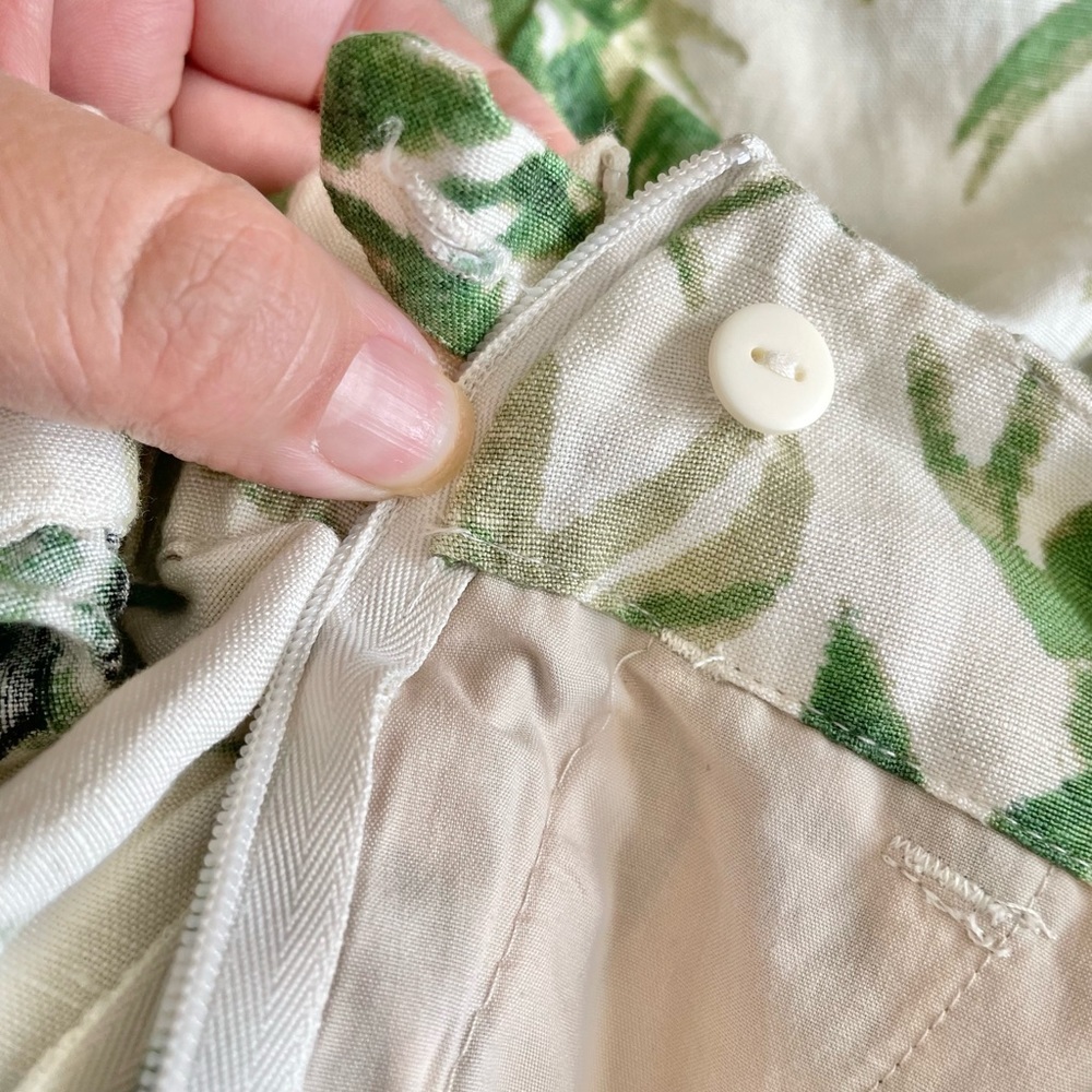 J. Jill linen blend wide leg culottes tropical palm resort wear womens XS beach - Picture 11 of 15